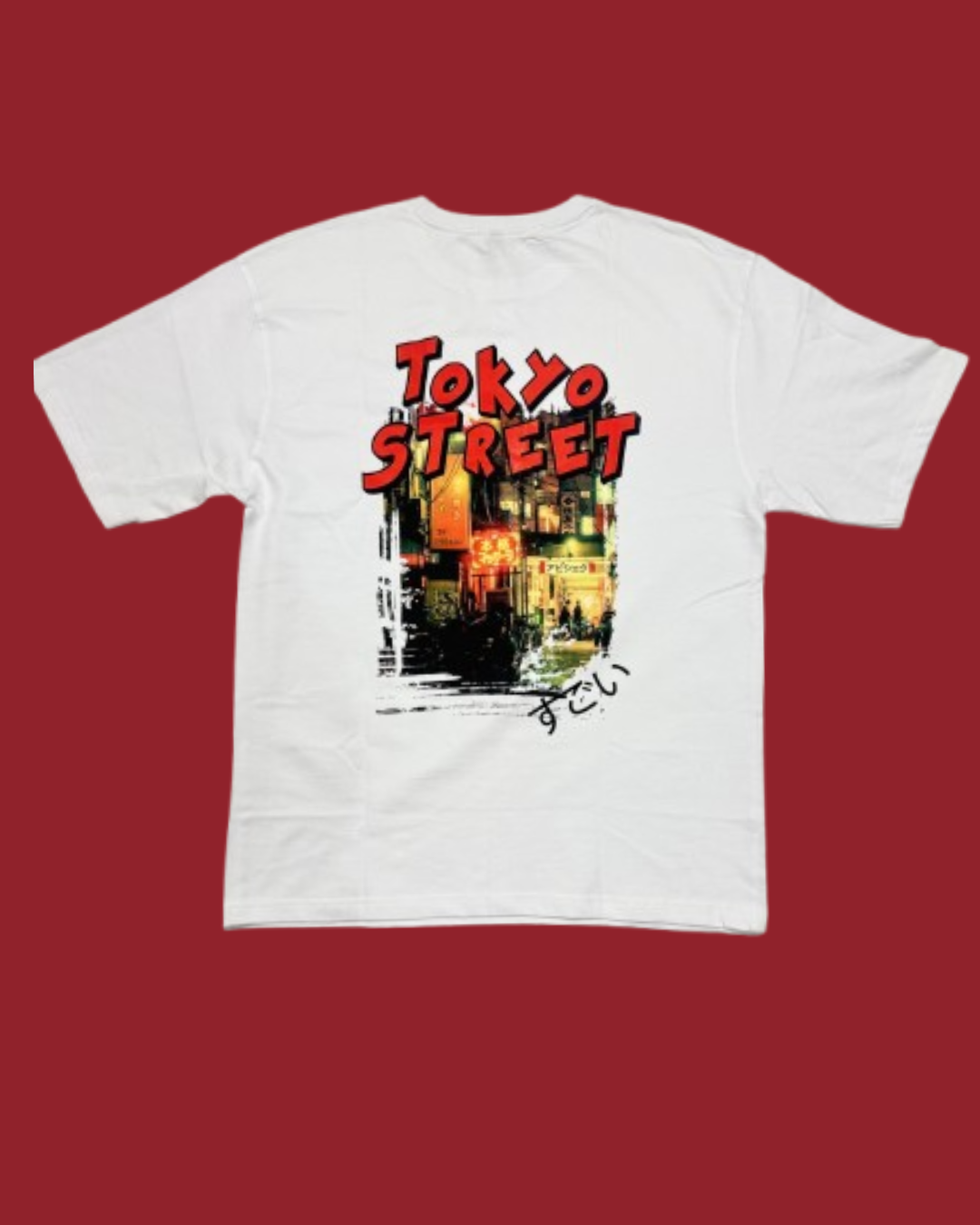 Tokyo Street White Oversized Tee - Unisex | 240gsm